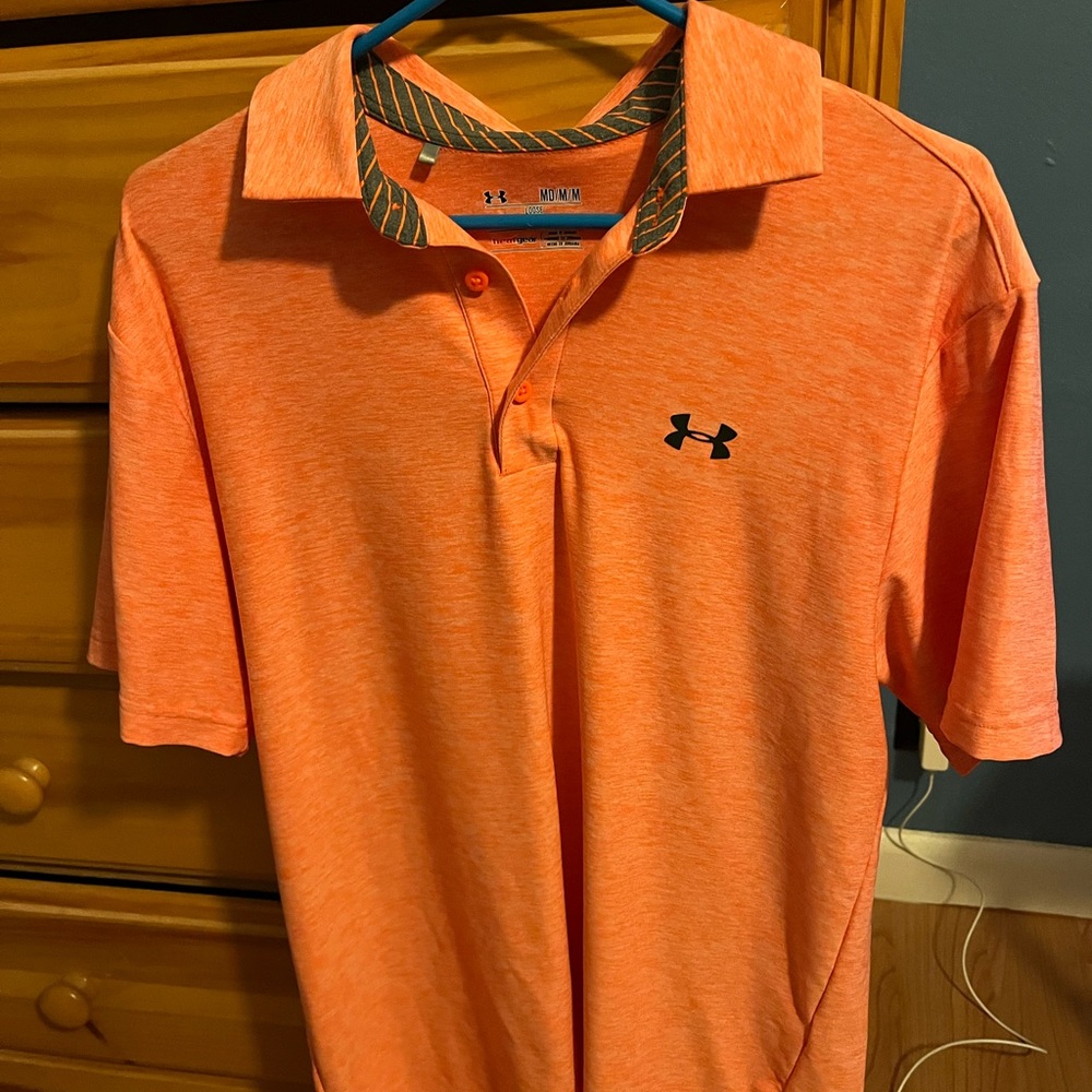 Under armour orange polo